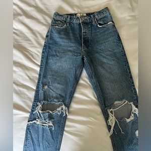 Free people darker washed jeans with rips perfect condition never worn